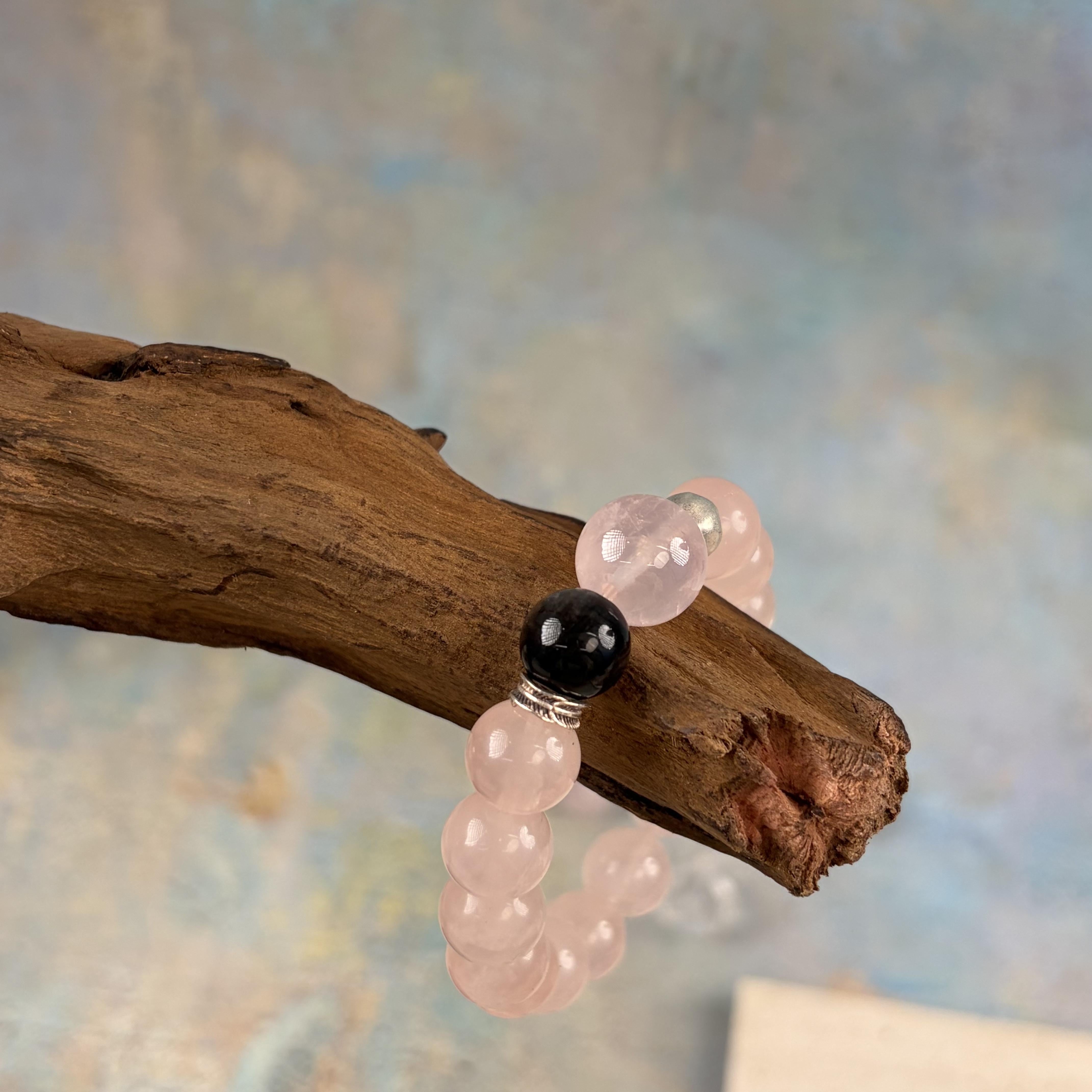 Rose Quartz Obsidian Love Protection Bracelet