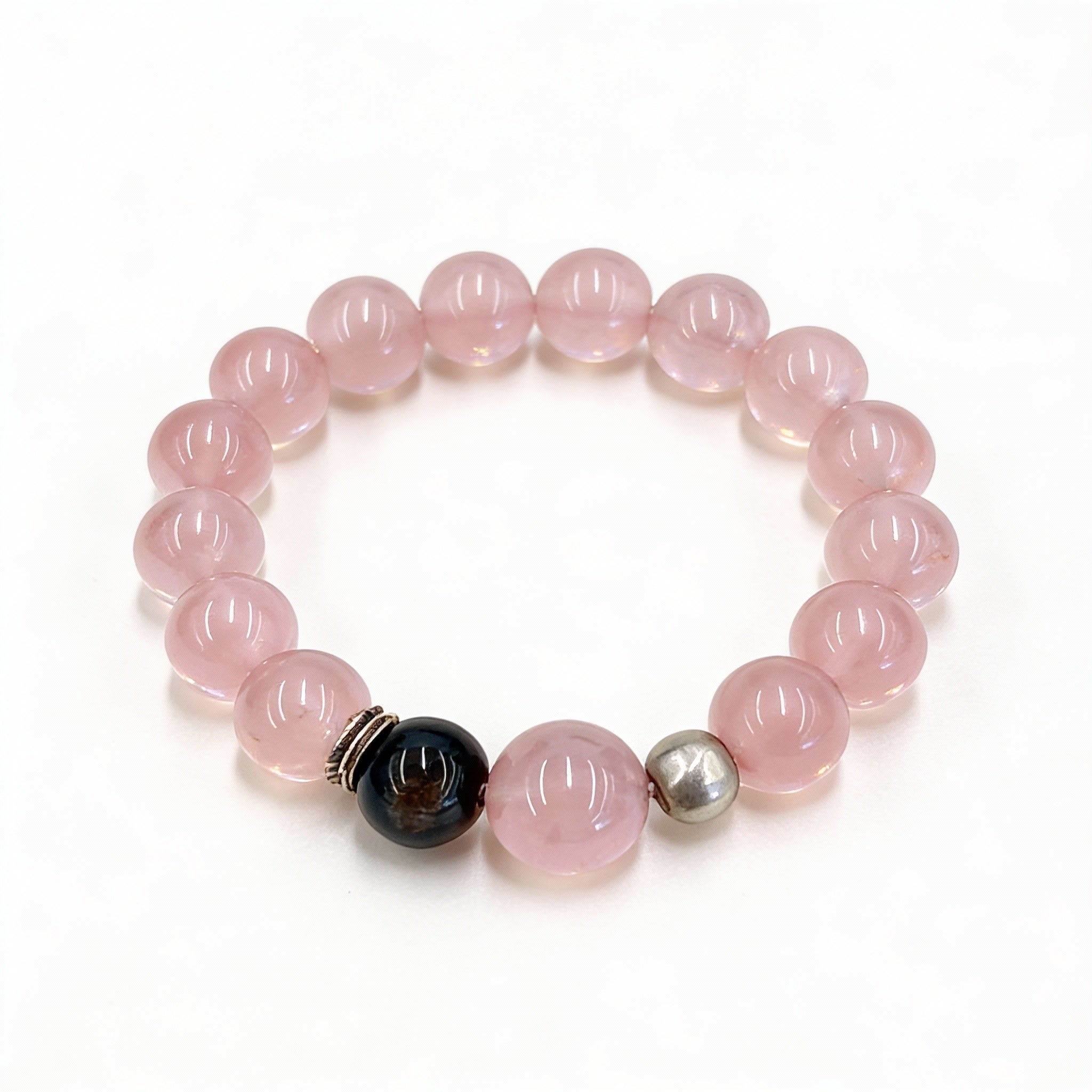 Rose Quartz Obsidian Love Protection Bracelet
