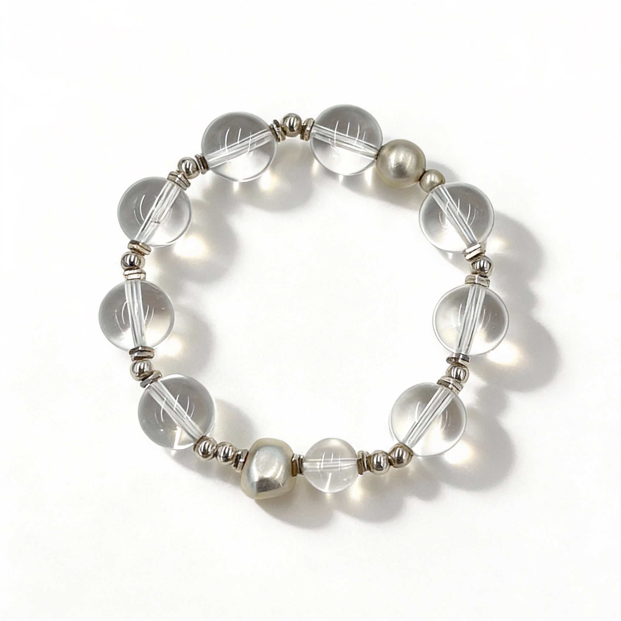 Clear Quartz Silver Clarity Balance Bracelet