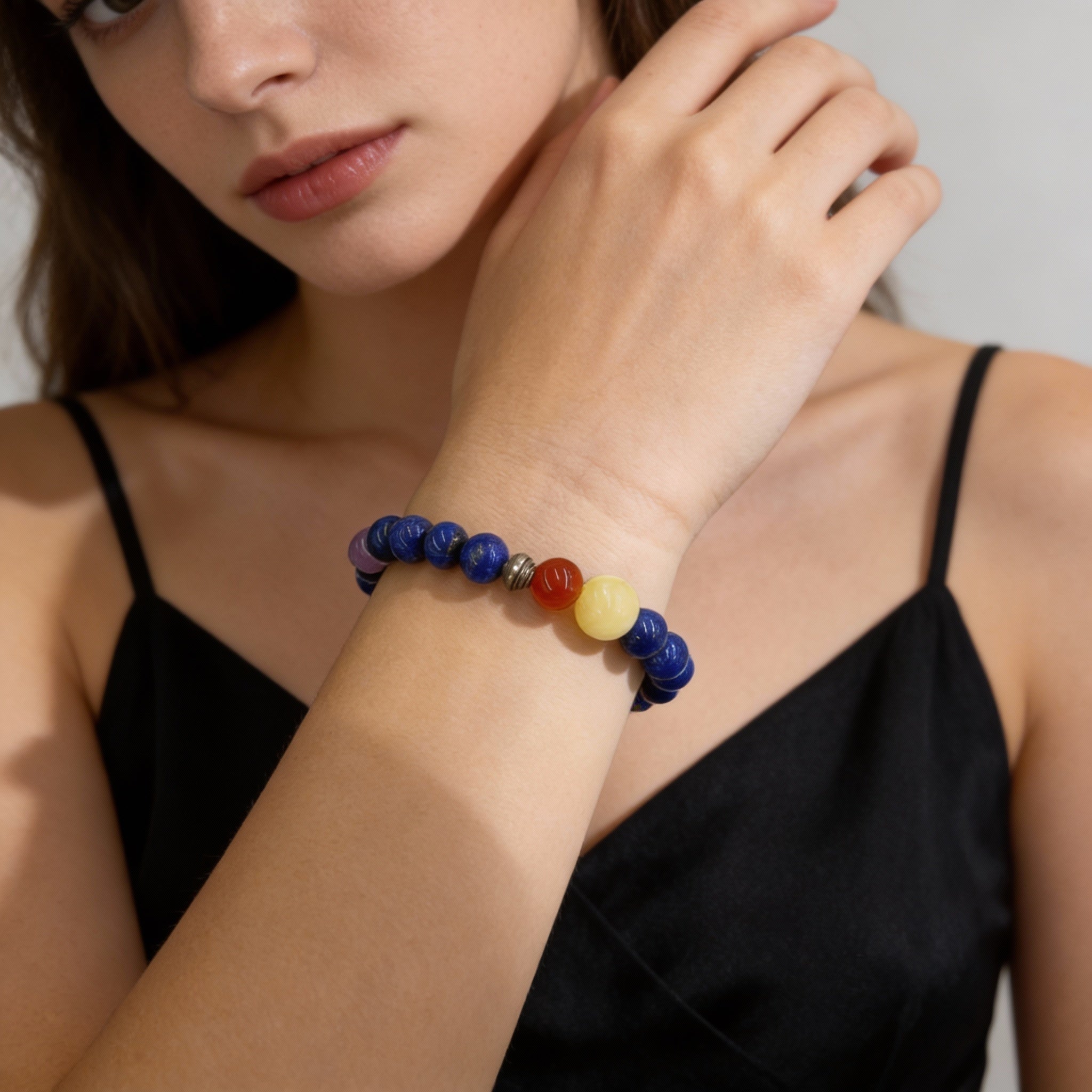 Lapis Lazuli Carnelian Moonstone Confidence Bracelet