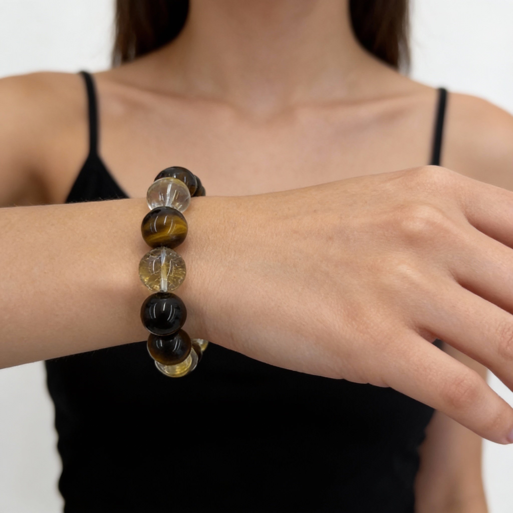 Tiger’s Eye Clear Quartz Protection Bracelet