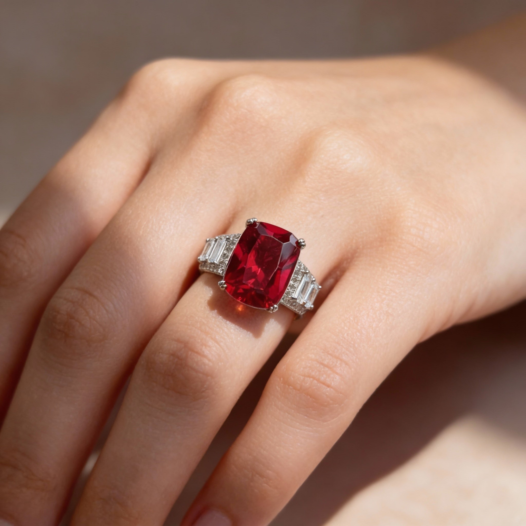 Garnet Radiance Energy Crystal Ring