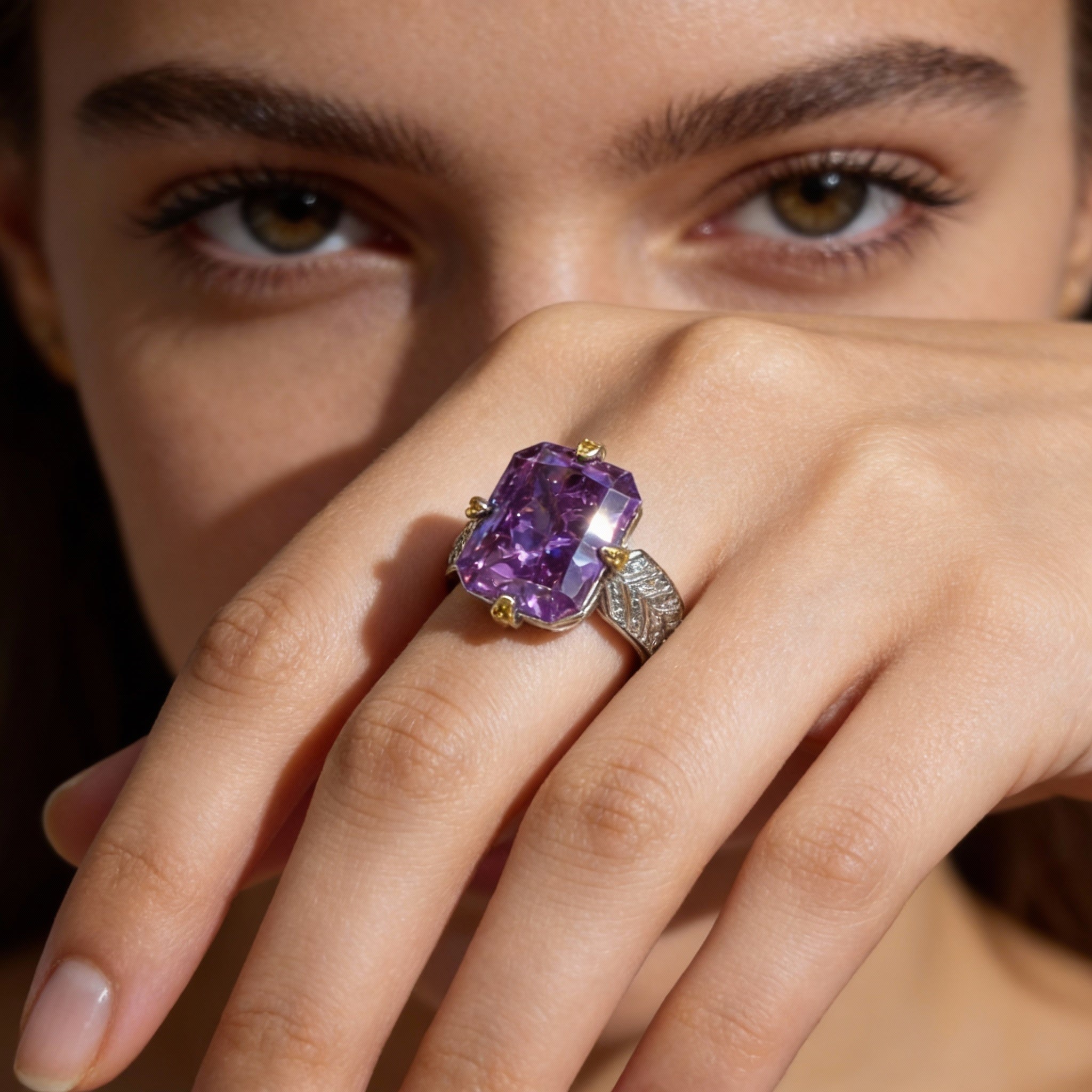 Amethyst Serenity Radiance Healing Ring