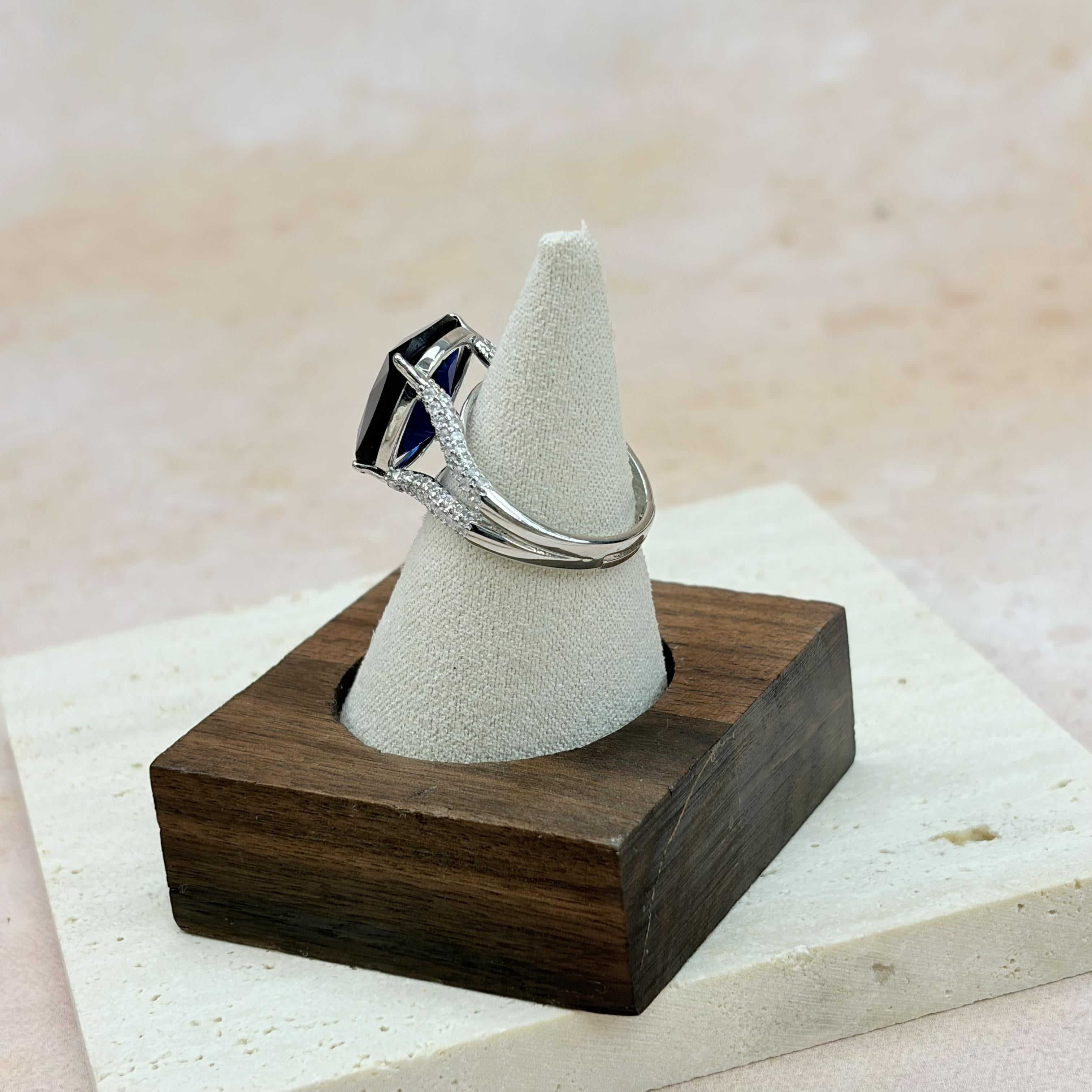 Blue Topaz Clear Quartz Radiance Ring