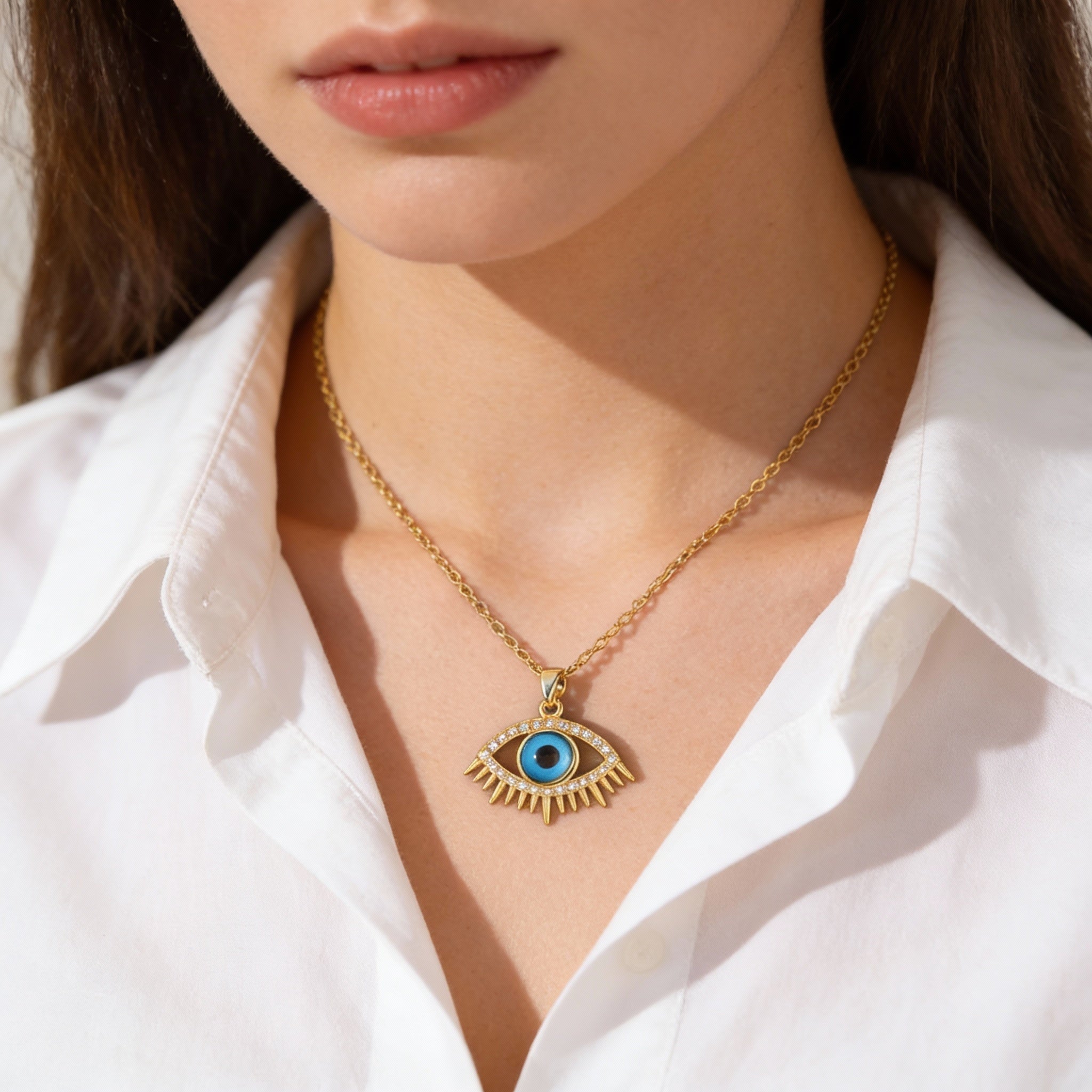 Evil Eye Protection Energy Crystal Necklace