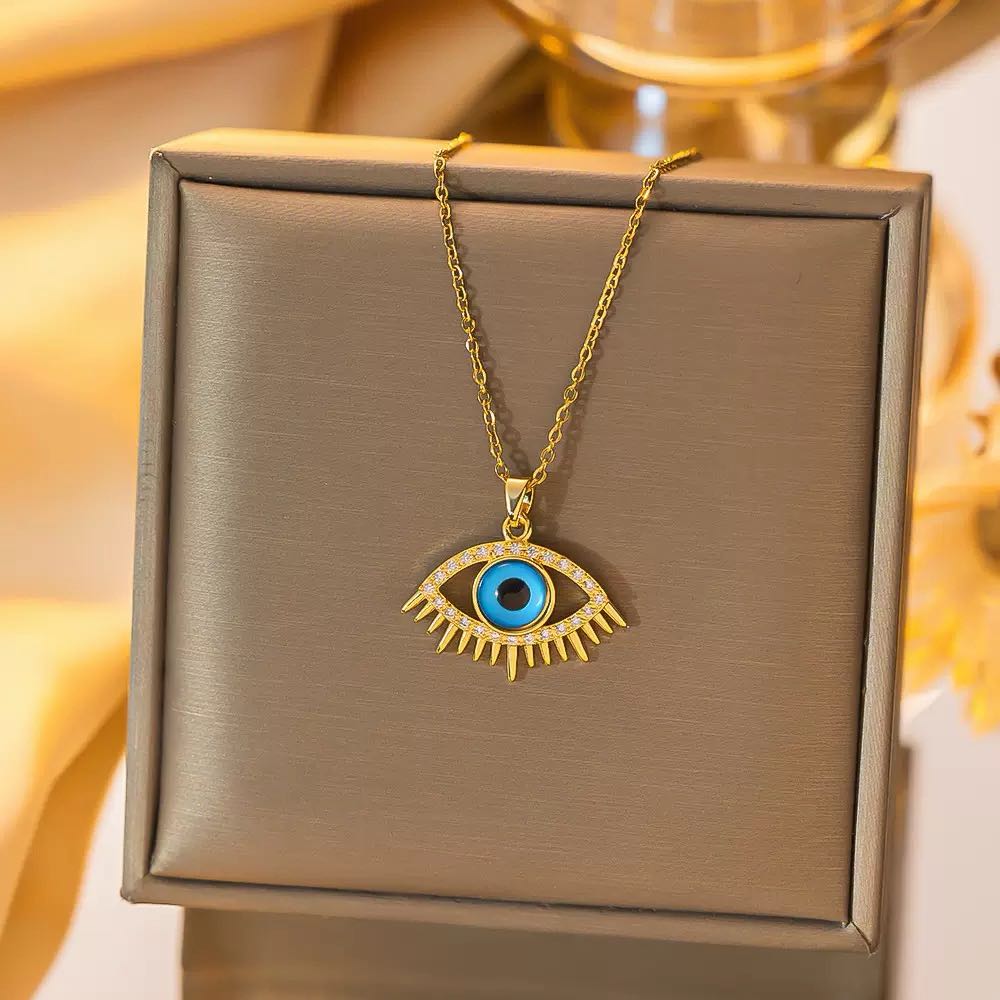 Evil Eye Protection Energy Crystal Necklace