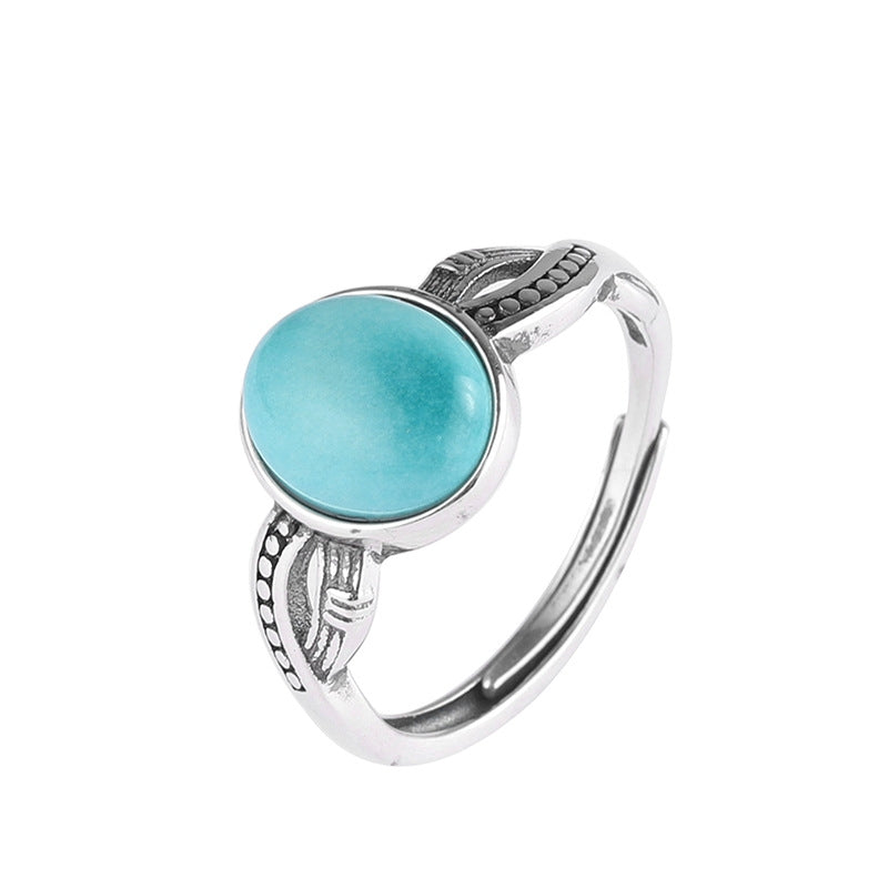 Turquoise Silver Healing Protection Ring