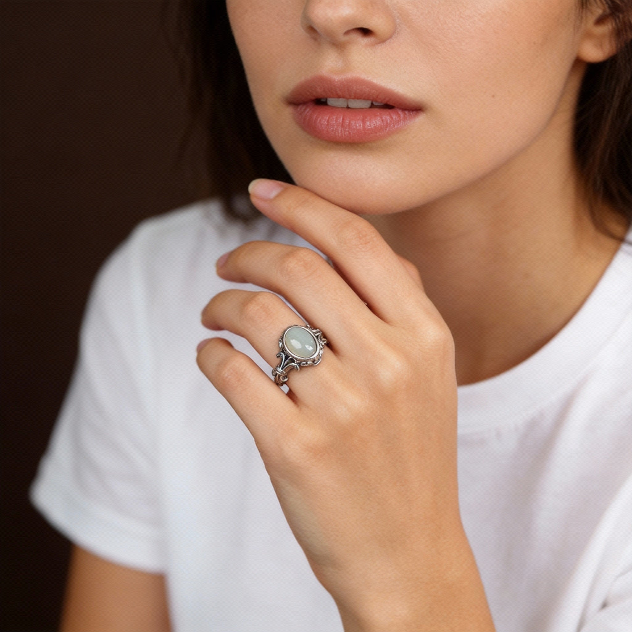 Hetian Jade Pietersite Harmony Protection Ring