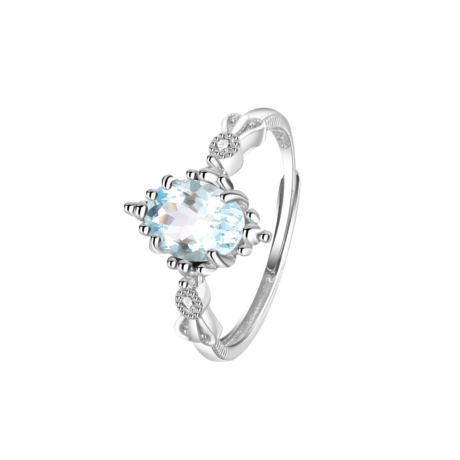 Aquamarine Crownlight Adjustable Ring
