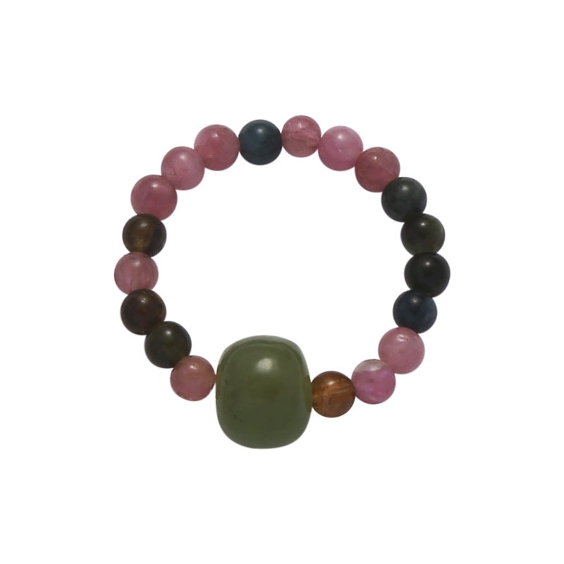 Tourmaline Hetian Jade Harmony Ring
