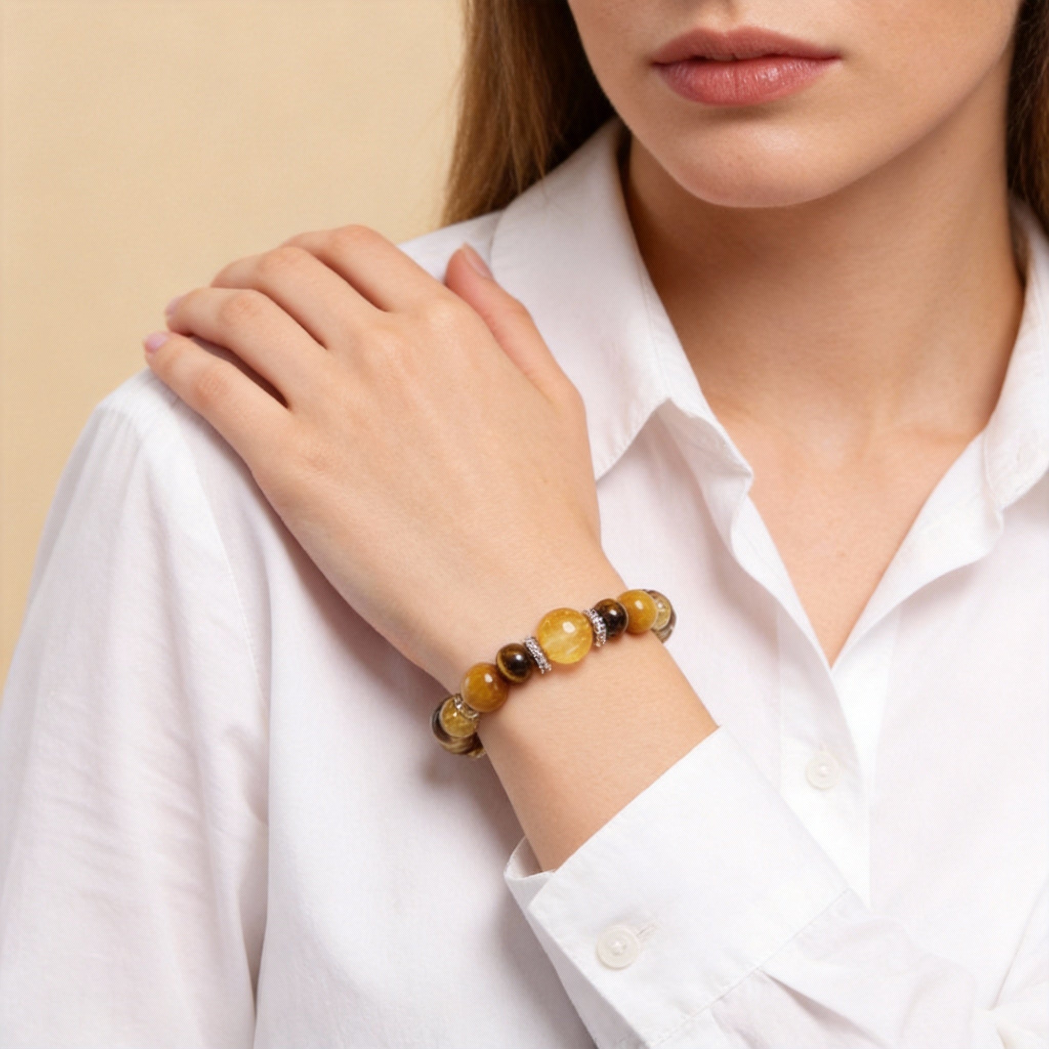 Tiger Eye Citrine Abundance Protection Bracelet