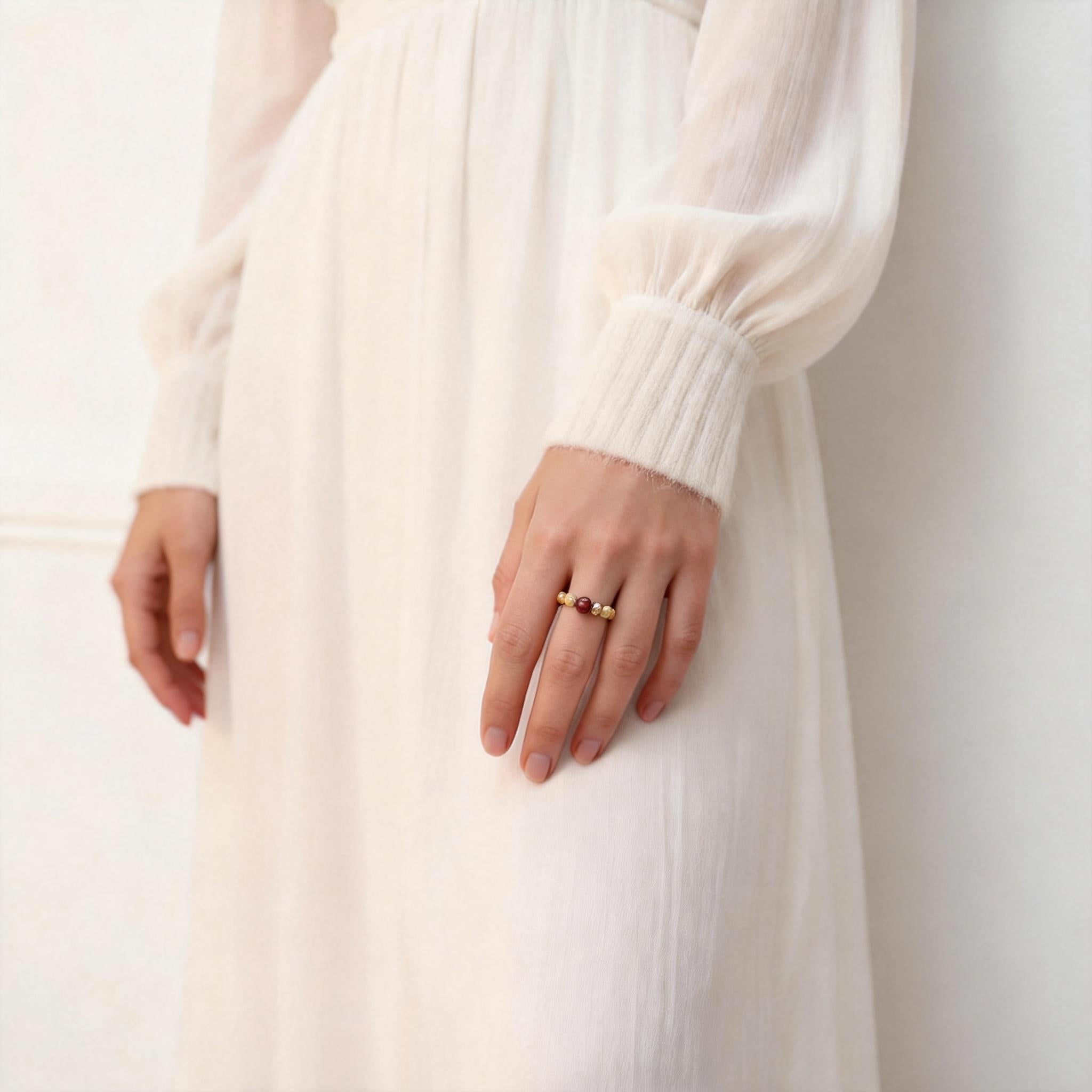 Citrine Garnet Radiance Harmony Ring