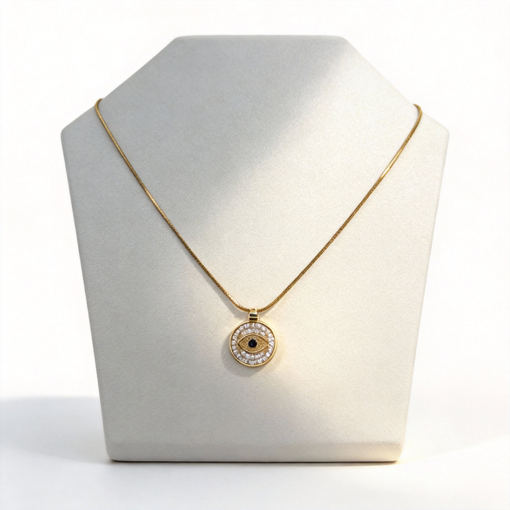 Black Evil Eye Clear Quartz Protection Necklace