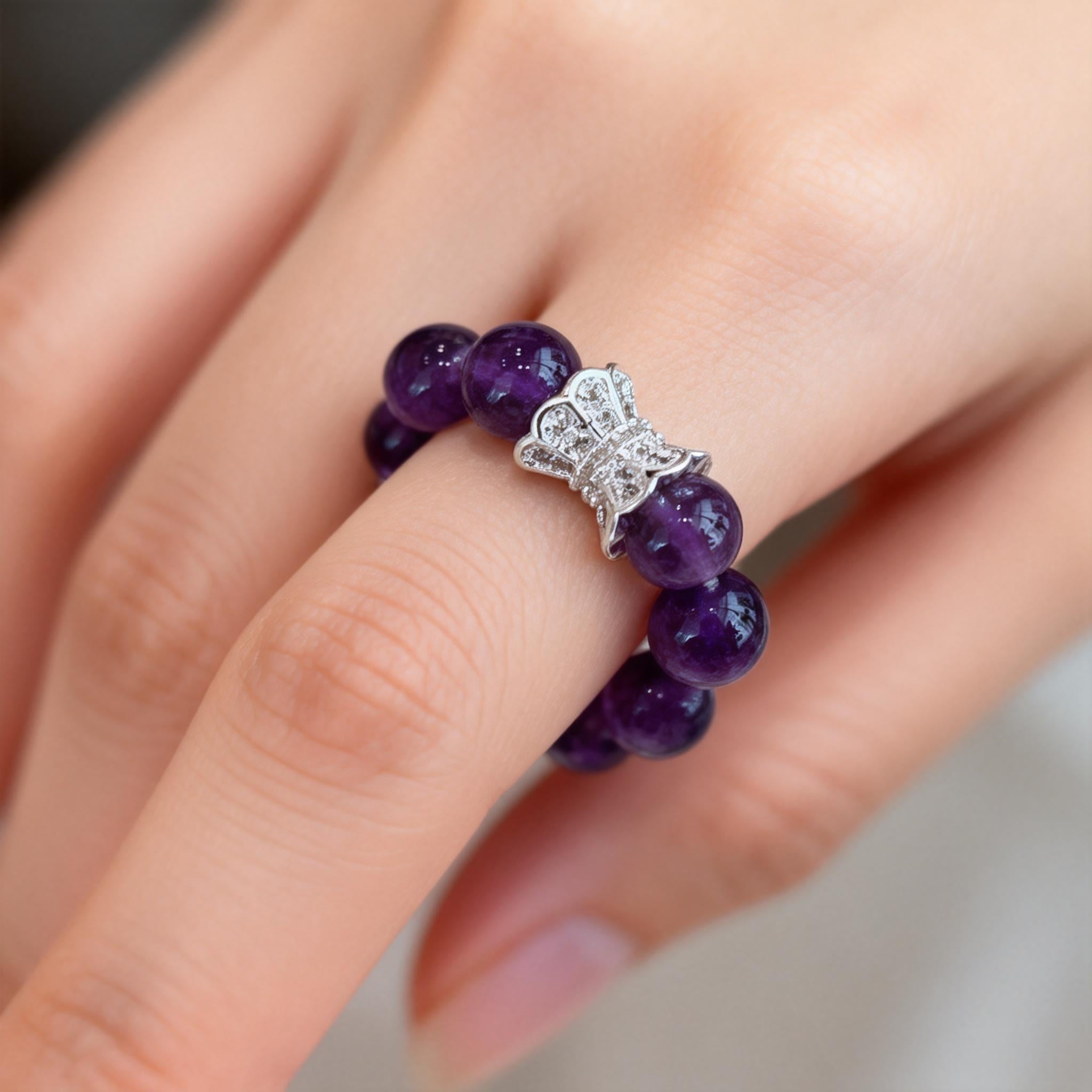 Amethyst Silver Serenity Balance Ring