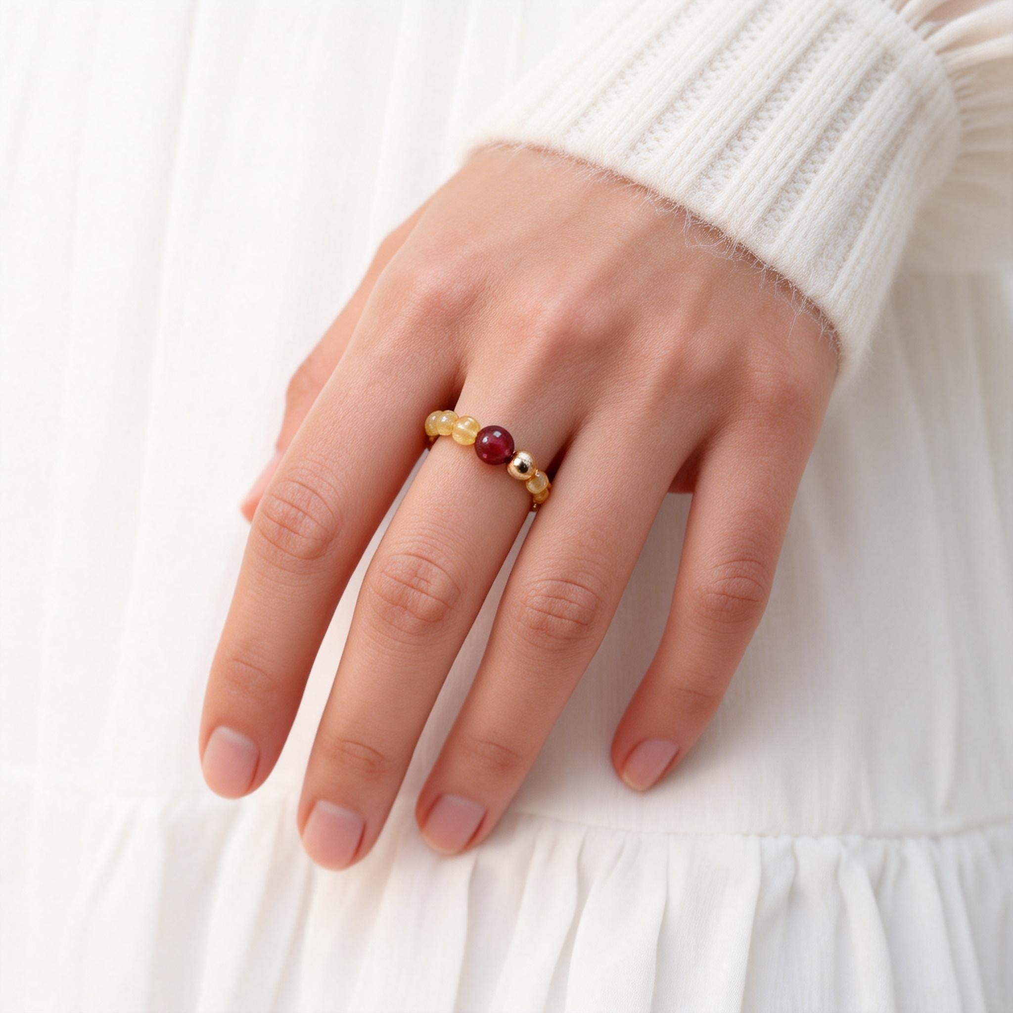 Citrine Garnet Radiance Harmony Ring